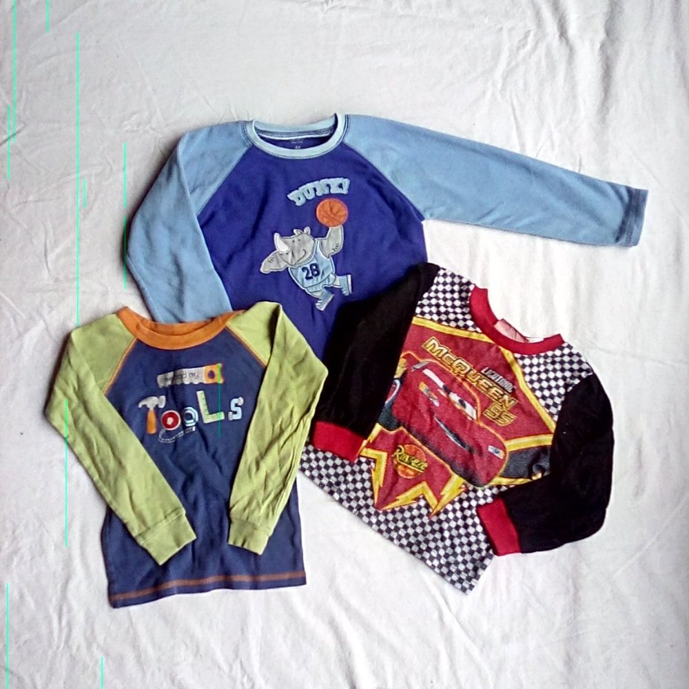 Set of 3 Toddler Boys Pajama Tops, Size 4T